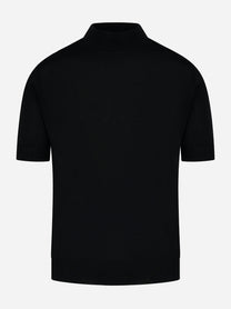 Maglia nera con collo lupetto in lana merinos PT TORINO - fronte