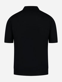 Maglia nera con collo lupetto in lana merinos PT TORINO - retro