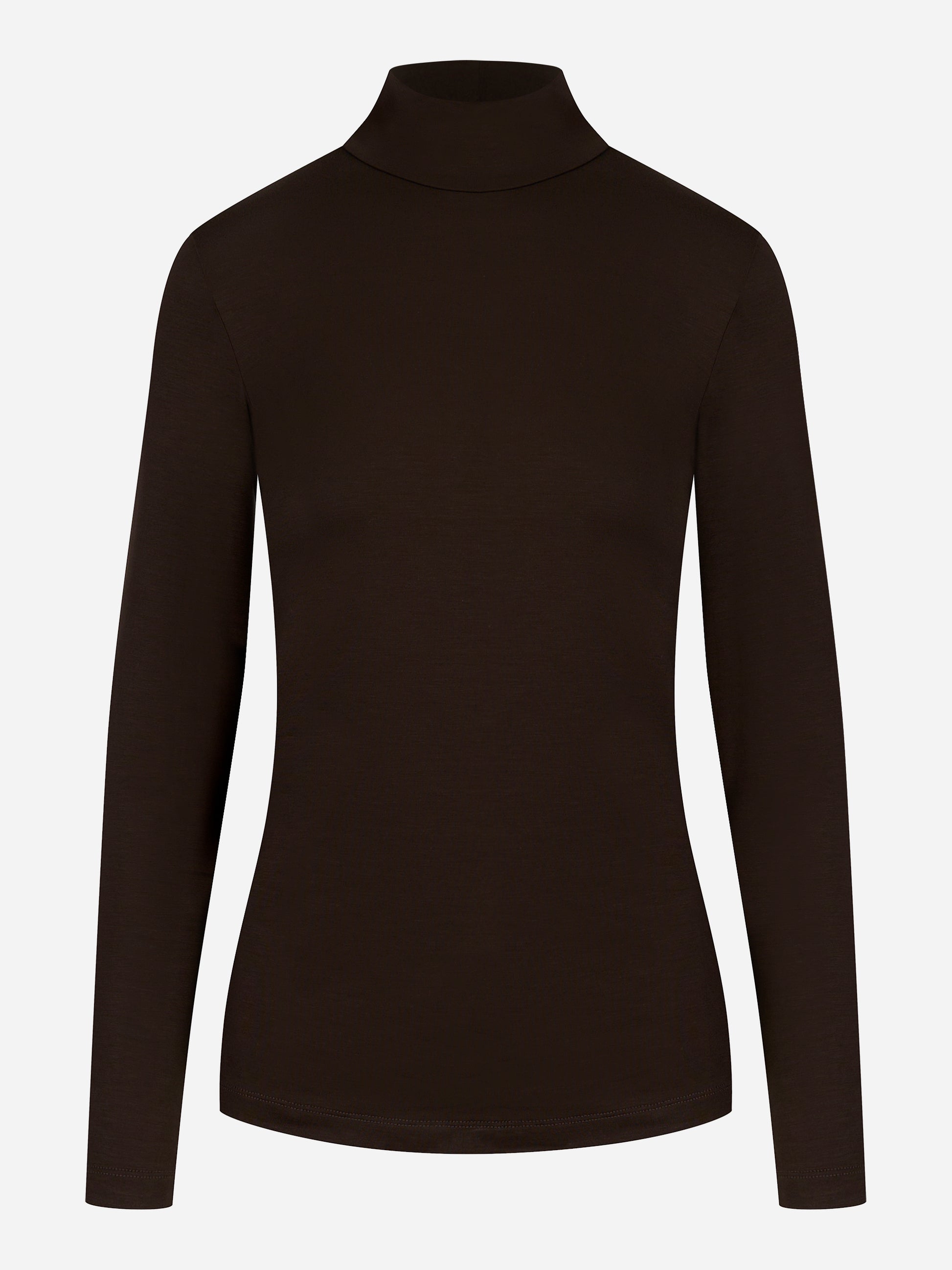 Maglia dolcevita Dondup in viscosa marrone vista frontale