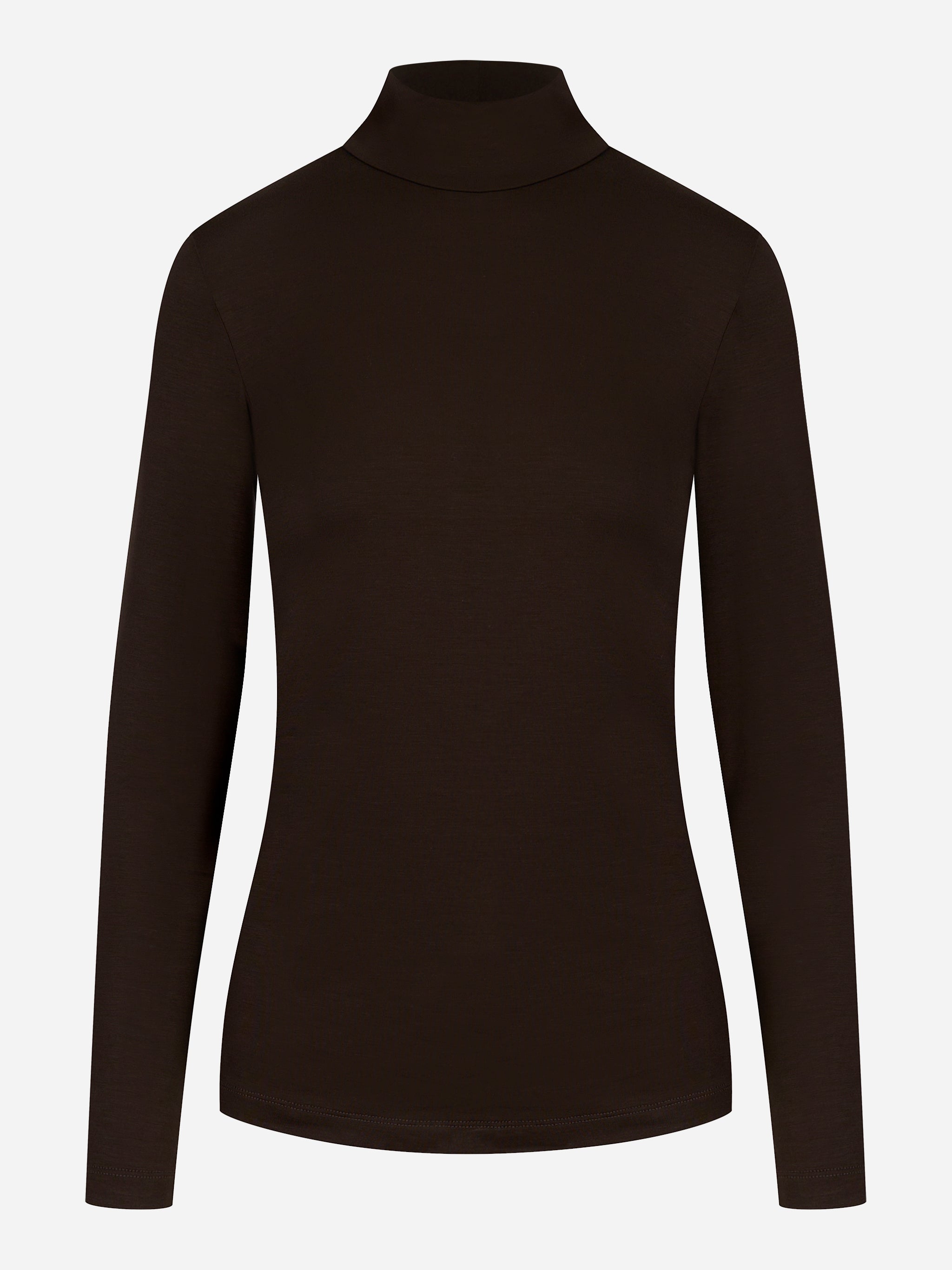 Maglia dolcevita Dondup in viscosa marrone vista frontale
