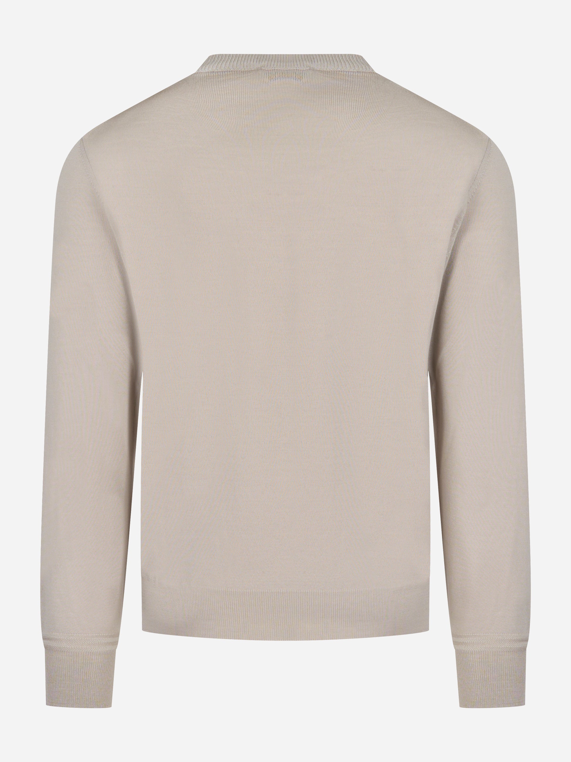 Maglia girocollo sabbia in lana finezza 16 PT Torino vista posteriore