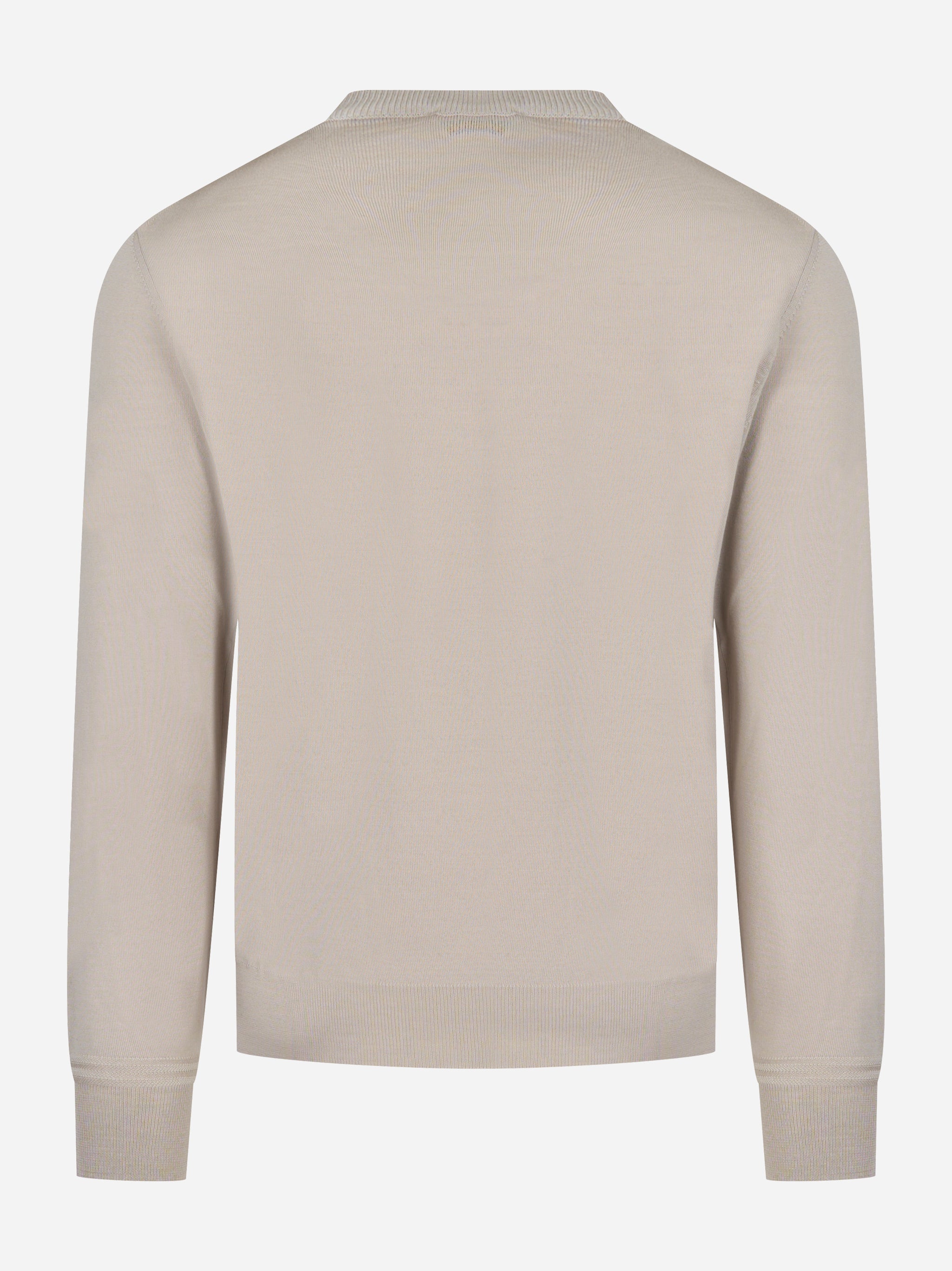 Maglia girocollo sabbia in lana finezza 16 PT Torino vista posteriore