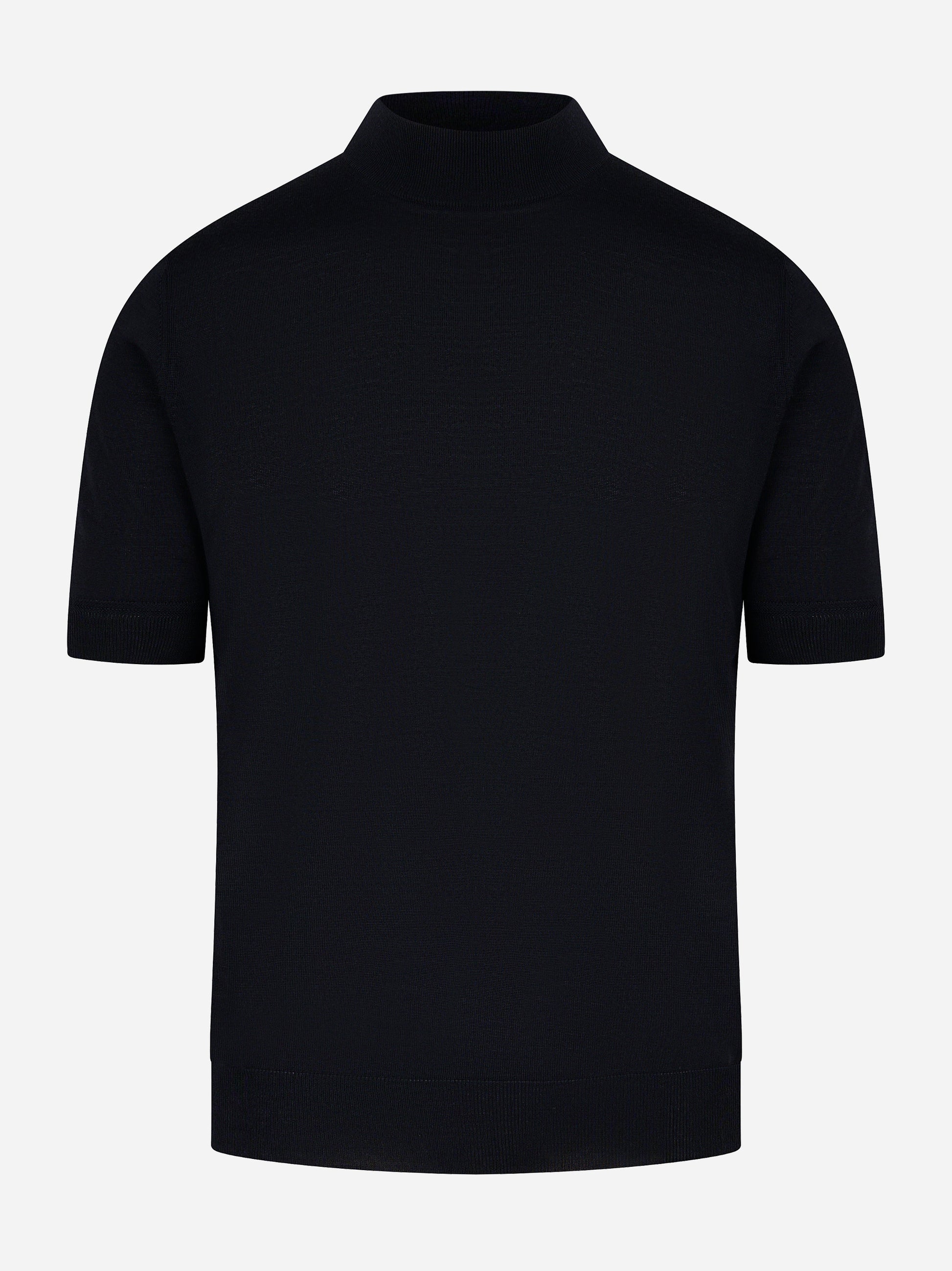 Maglia lupetto in lana merinos blu PT TORINO fronte