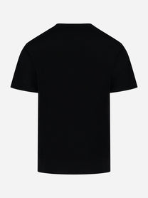 Maglia nera a manica corta in lana e cashmere LANEUS - retro