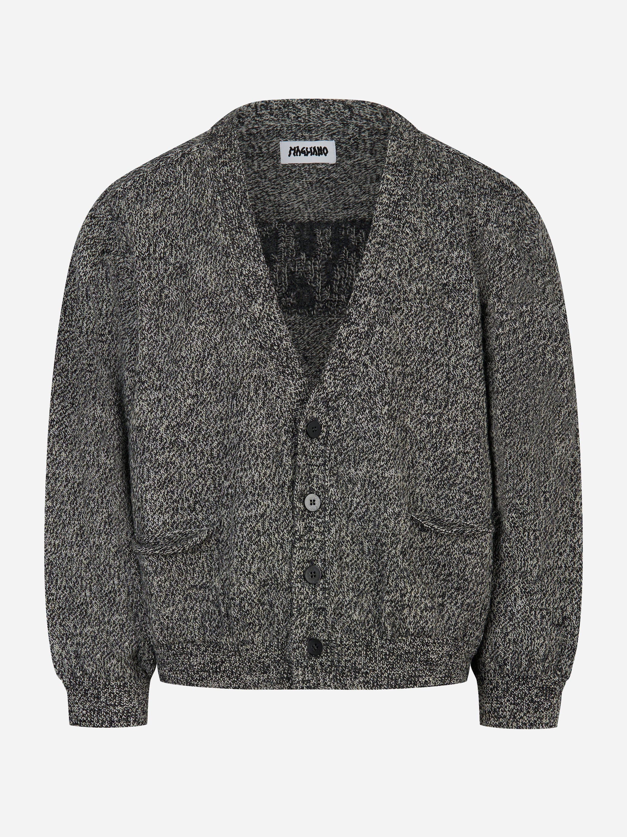 Cardigan Magliano Grandpa Baby in lana grigio mélange con bottoni frontali