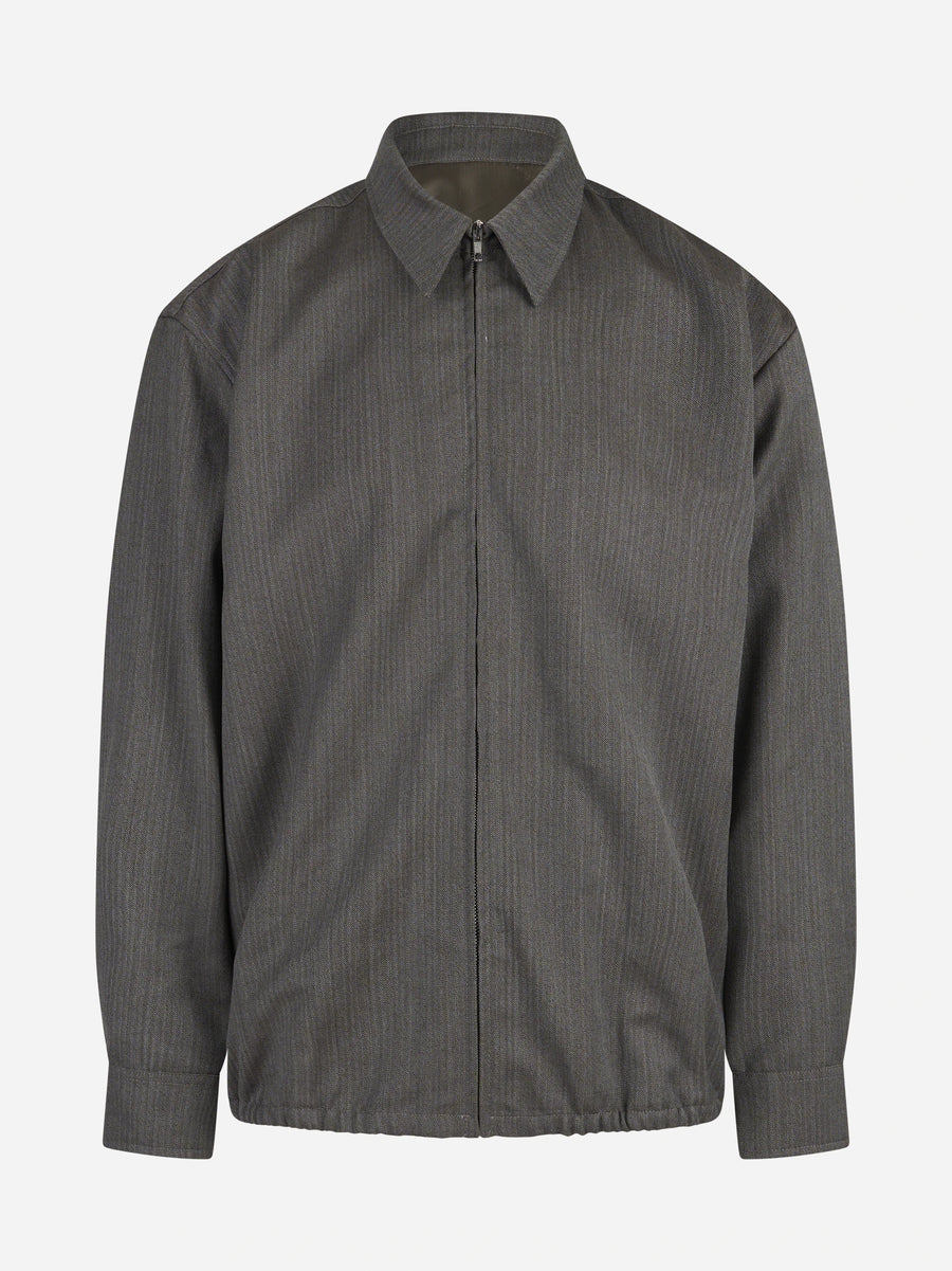 Giacca Formula con zip in lana marrone - vista frontale