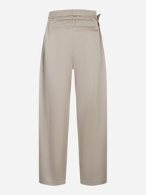 Retro del pantalone Provincia in triacetato sabbia con tasche a filetto - Magliano