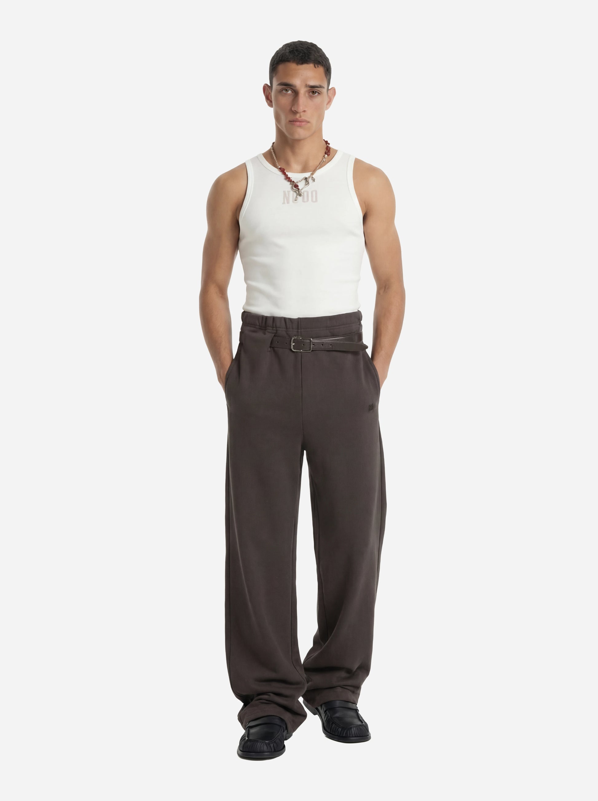 Trackpants Provincia in jersey marrone