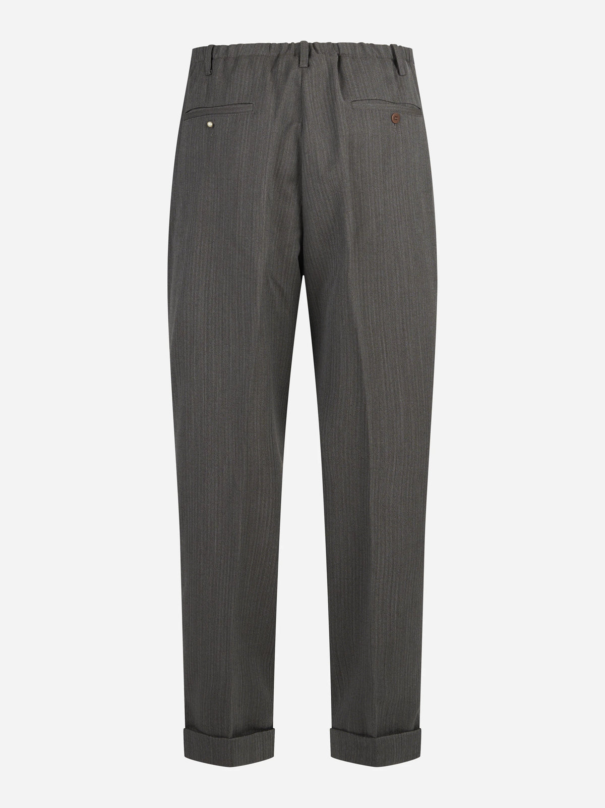 Pantaloni People’s in lana marroni - vista posteriore