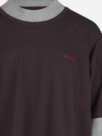 T-shirt Huge Trauma bicolore marrone - dettaglio del capo