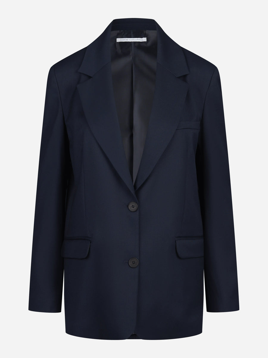 Blazer monopetto oversize blu - vista frontale