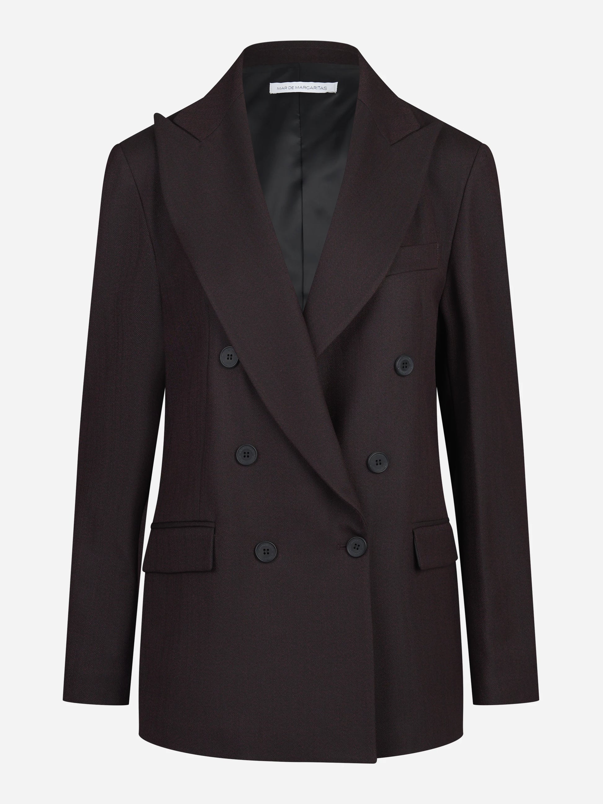 Blazer doppiopetto oversize bordeaux - vista frontale