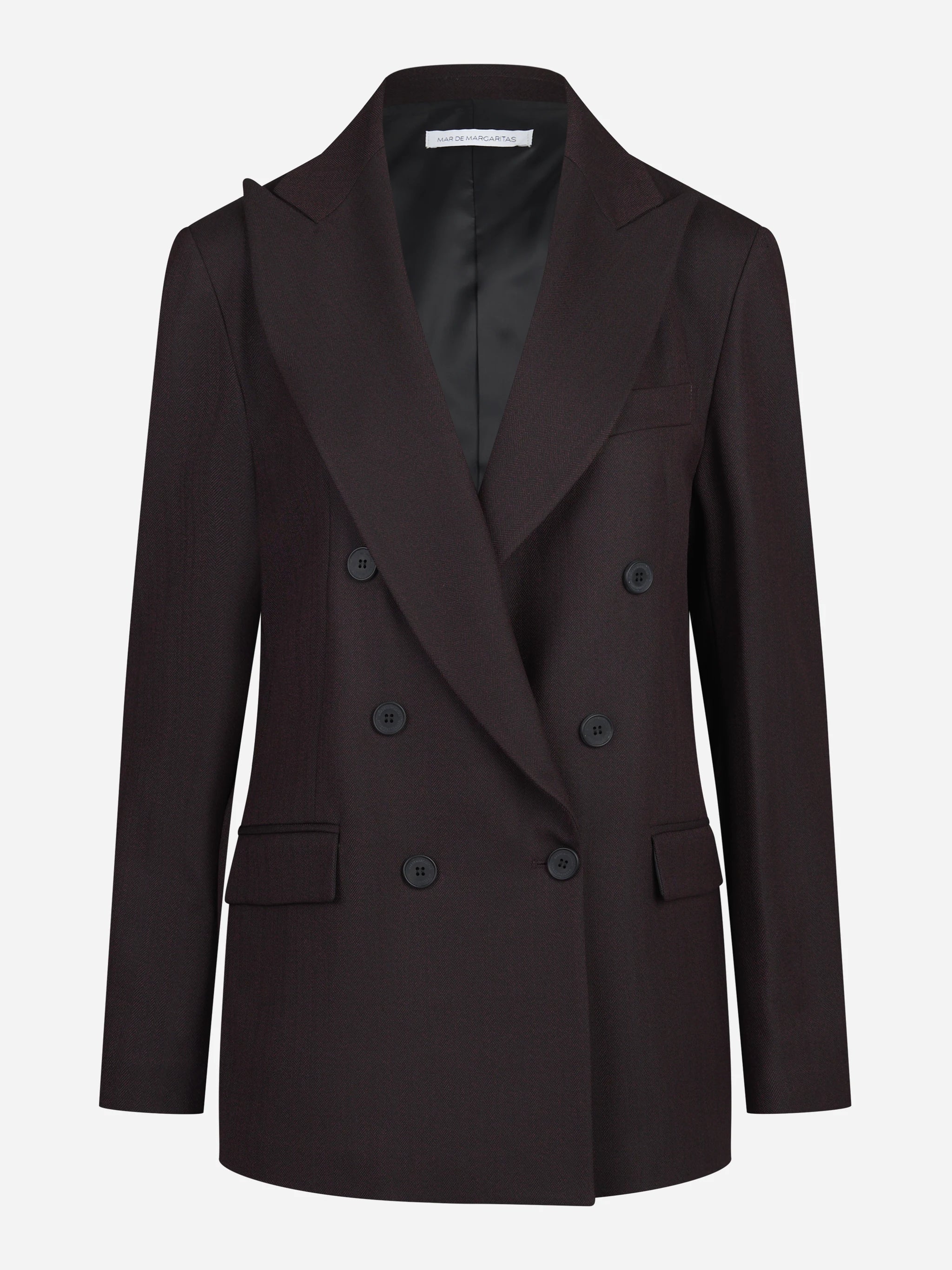 Blazer doppiopetto oversize bordeaux - vista frontale