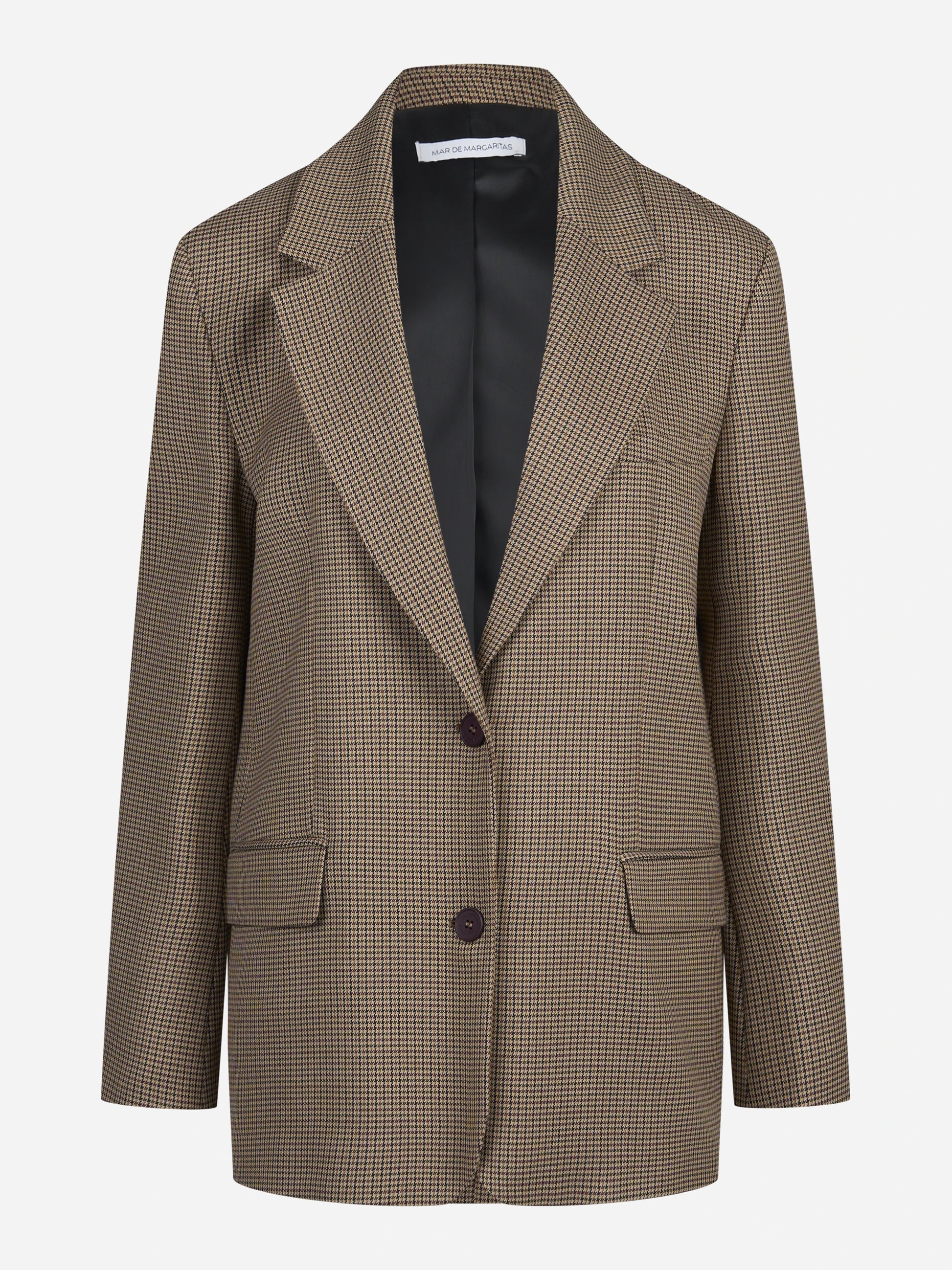Blazer monopetto pied-de-poule marrone - vista frontale