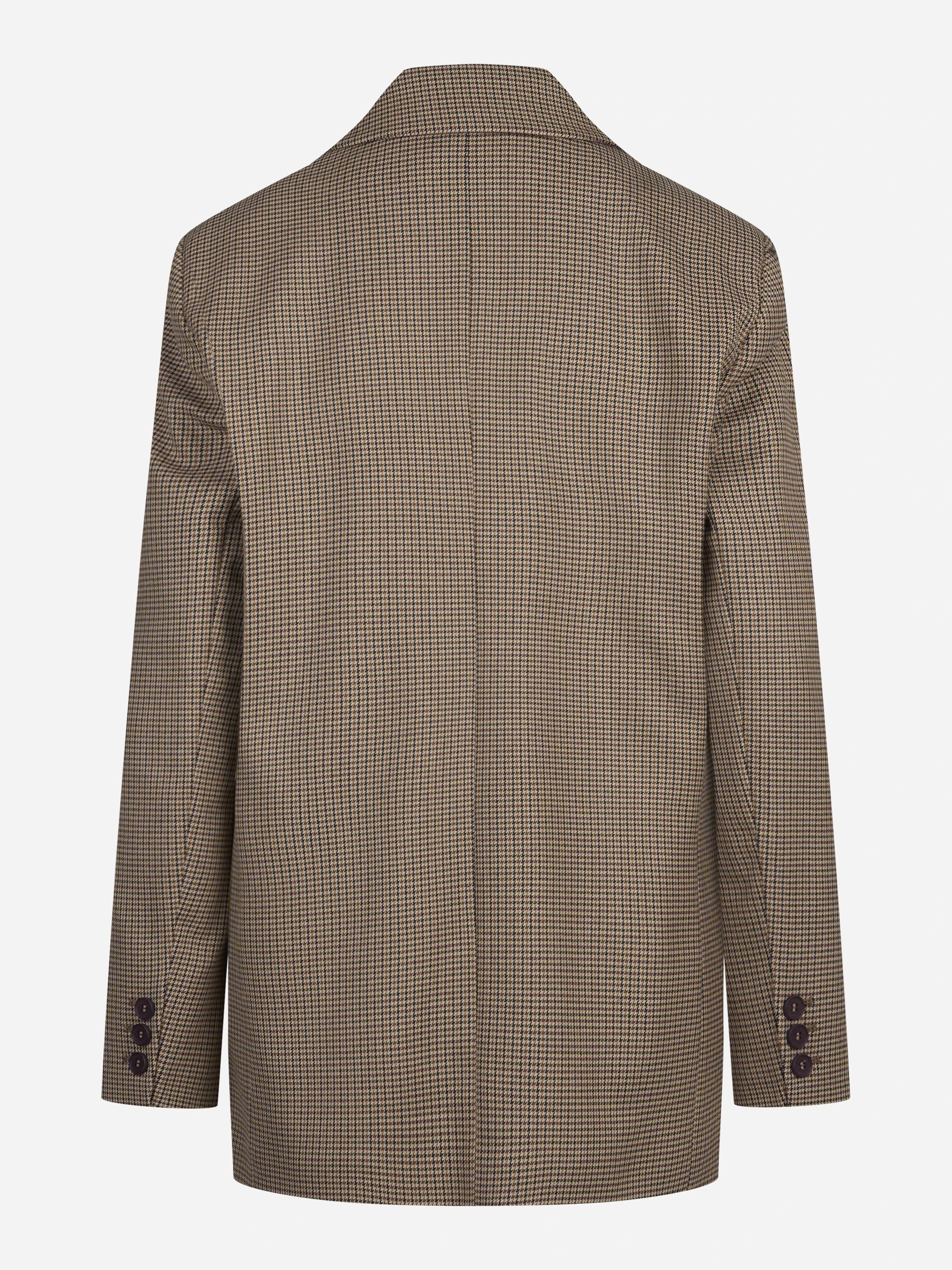 Blazer monopetto pied-de-poule marrone - vista posteriore