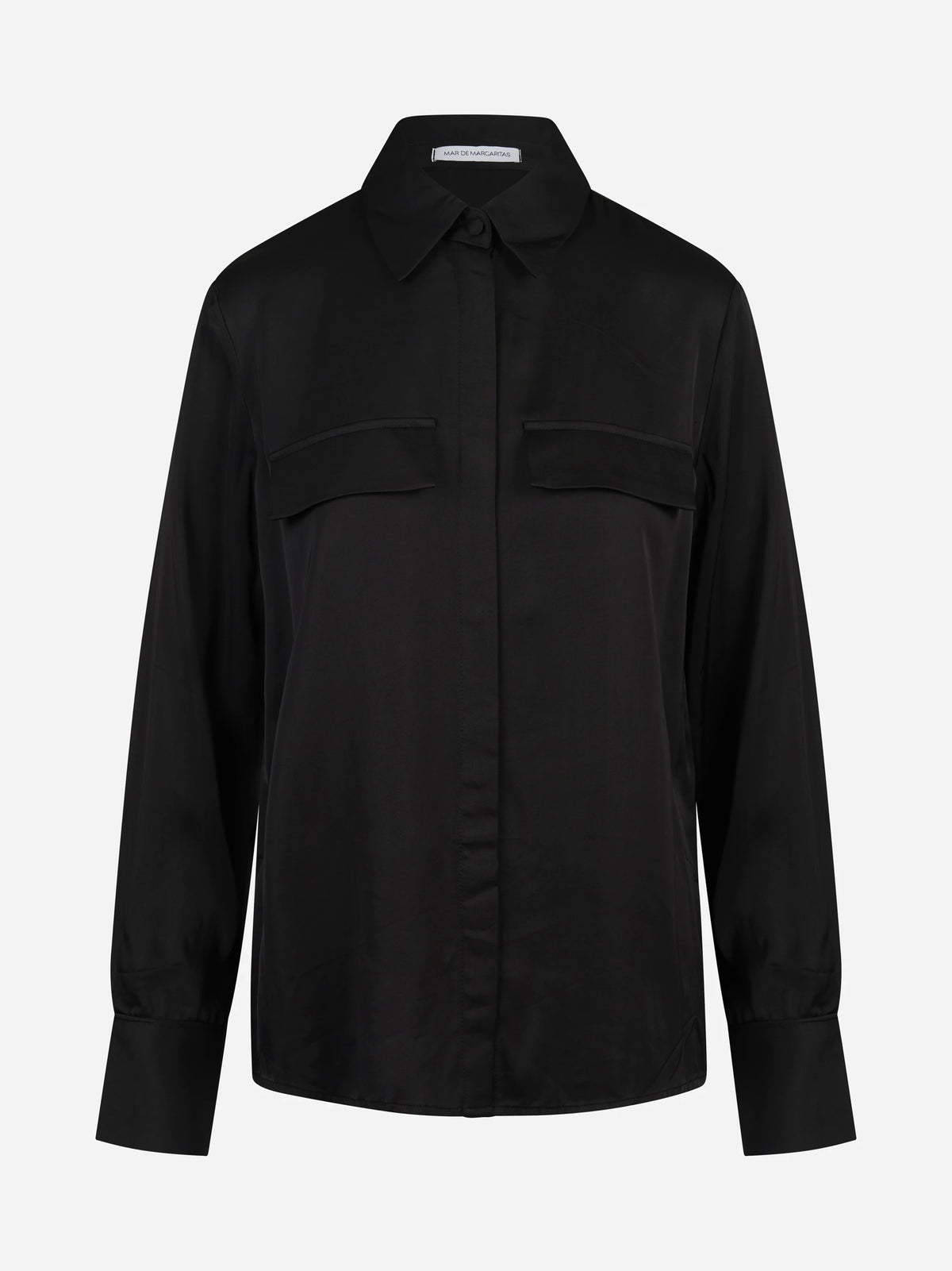 Camicia regular con piping blu - vista frontale