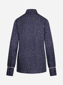 Camicia pigiama con piping e stampa pois blu - vista posteriore