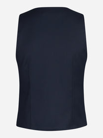 Gilet sartoriale monopetto blu - vista posteriore