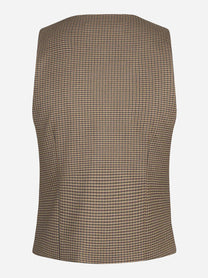 Gilet sartoriale pied-de-poule marrone - vista posteriore