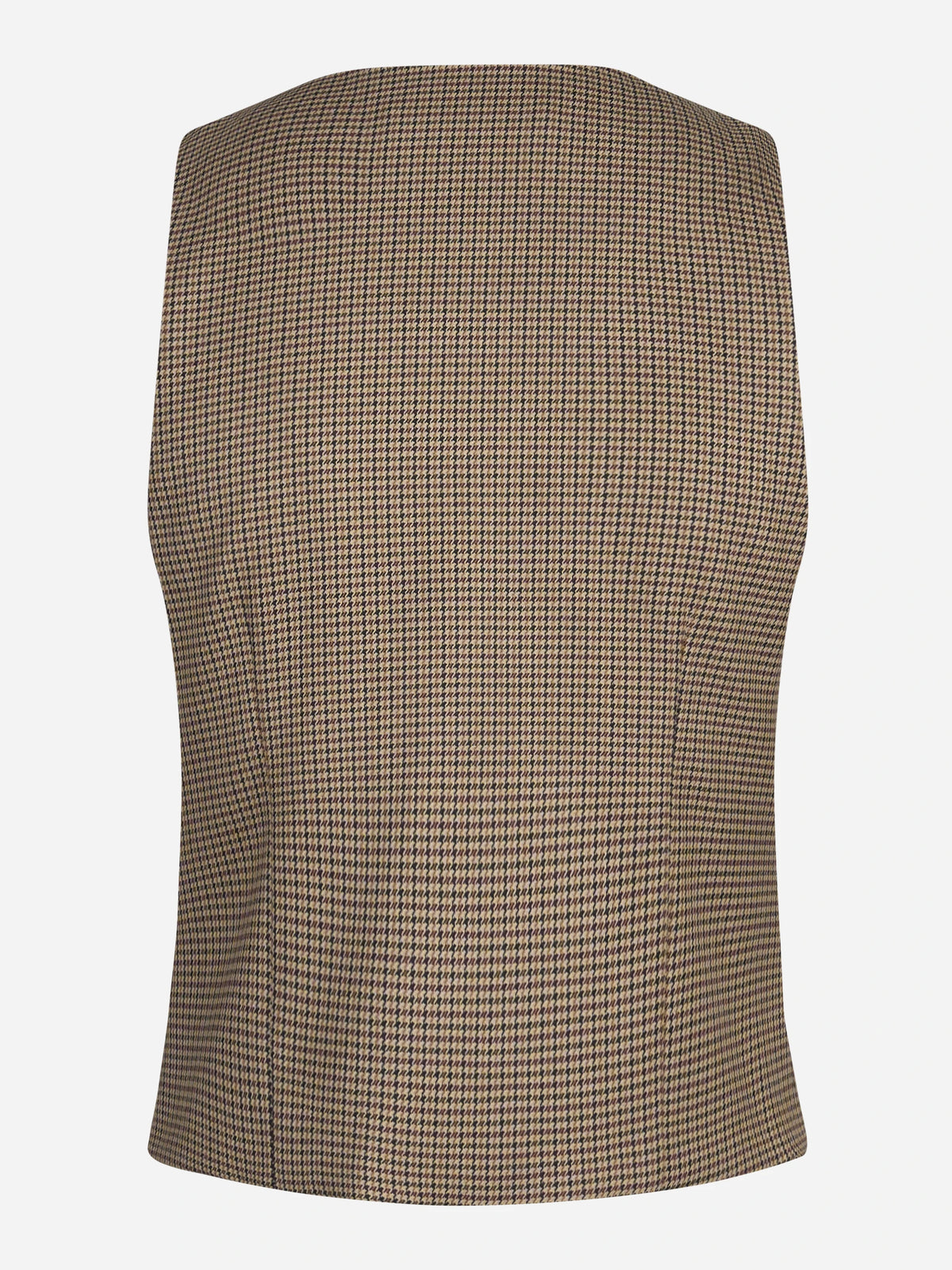 Gilet sartoriale pied-de-poule marrone - vista posteriore