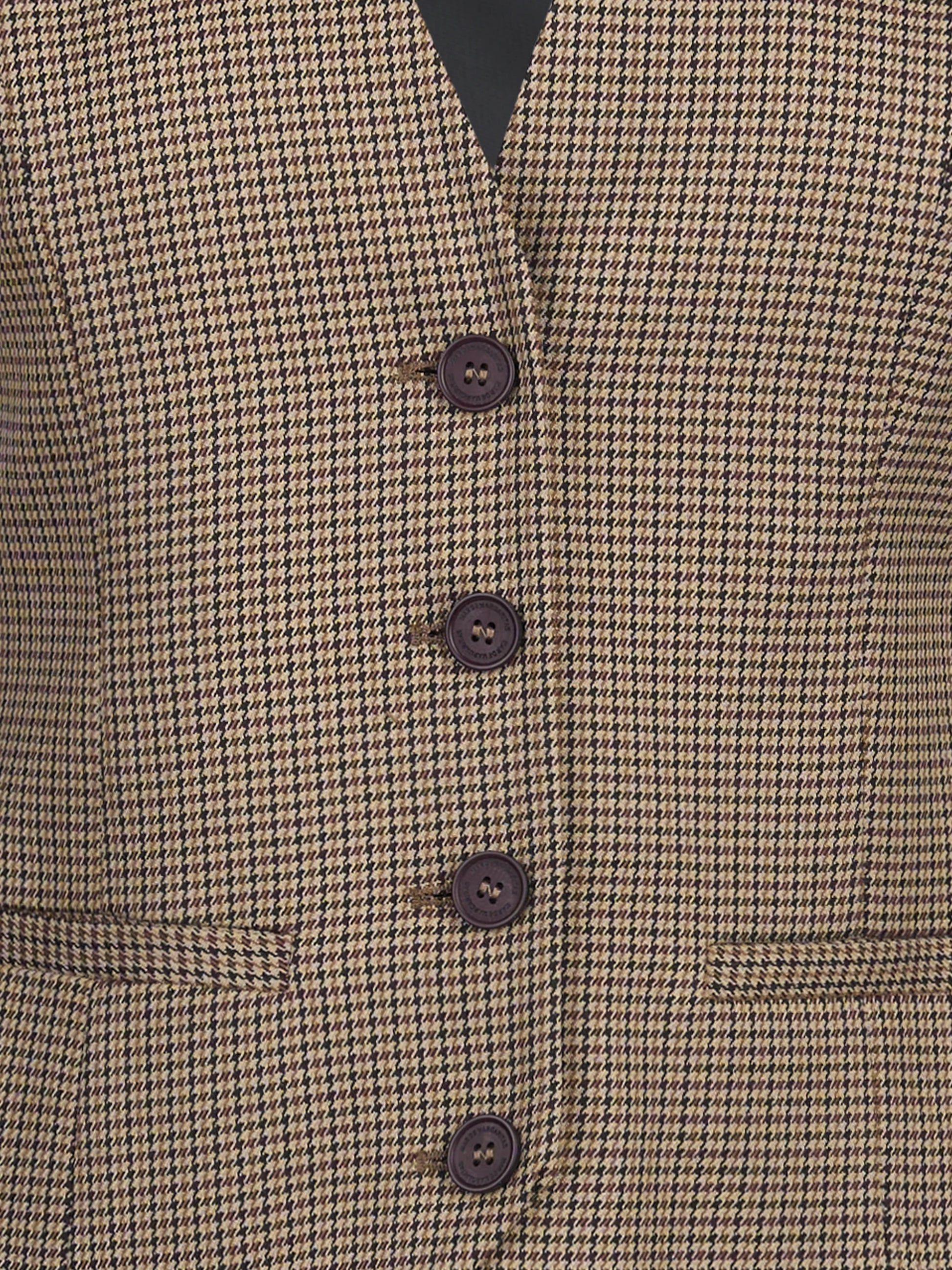 Gilet sartoriale pied-de-poule marrone - dettaglio del prodotto