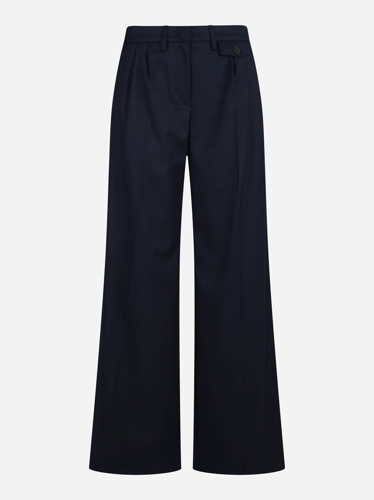 Pantalone dritto con pinces blu - vista frontale