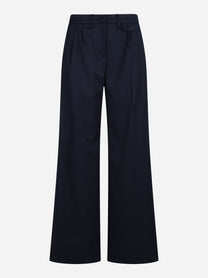Pantalone dritto con pinces blu - vista frontale