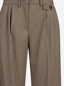 Pantaloni dritti con pinces pied-de-poule marroni - dettaglio del prodotto