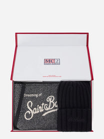 Christmas Box con berretto e pochette nera - confezione aperta