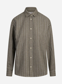Camicia Gigy Flannel gessata marrone - vista frontale