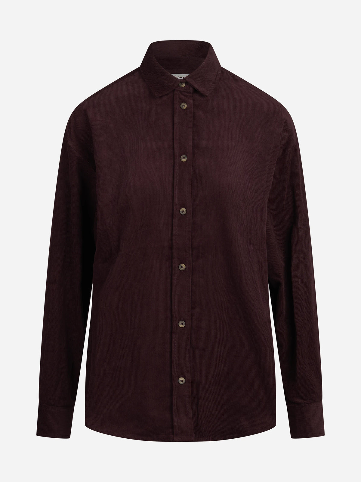 Camicia Gigy Corduroy Mini in velluto bordeaux - vista frontale