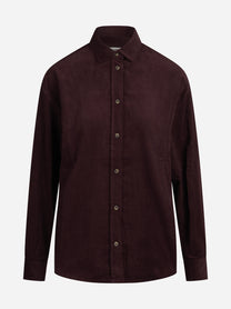 Camicia Gigy Corduroy Mini in velluto bordeaux - vista frontale