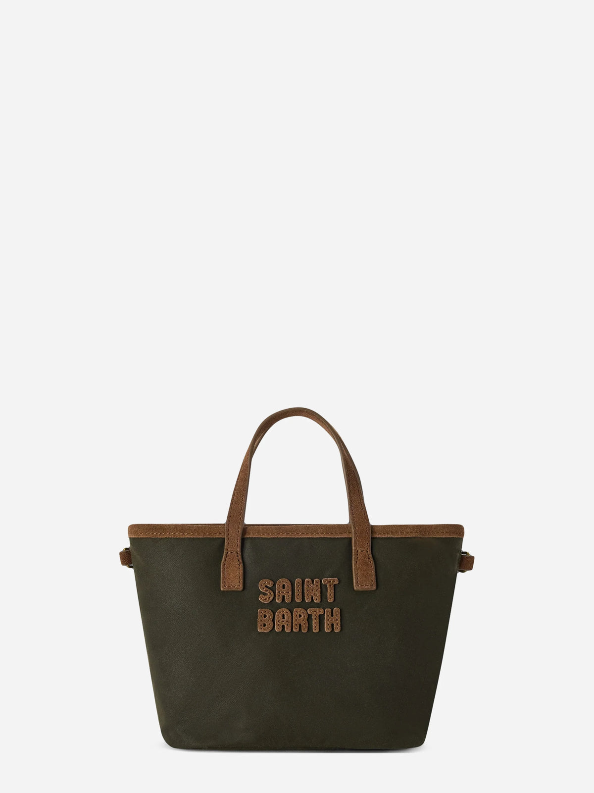 Borsa City Bag Mini Wax verde militare - vista laterale