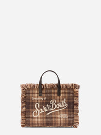Borsa Mini Vanity Wool tartan marrone - vista frontale