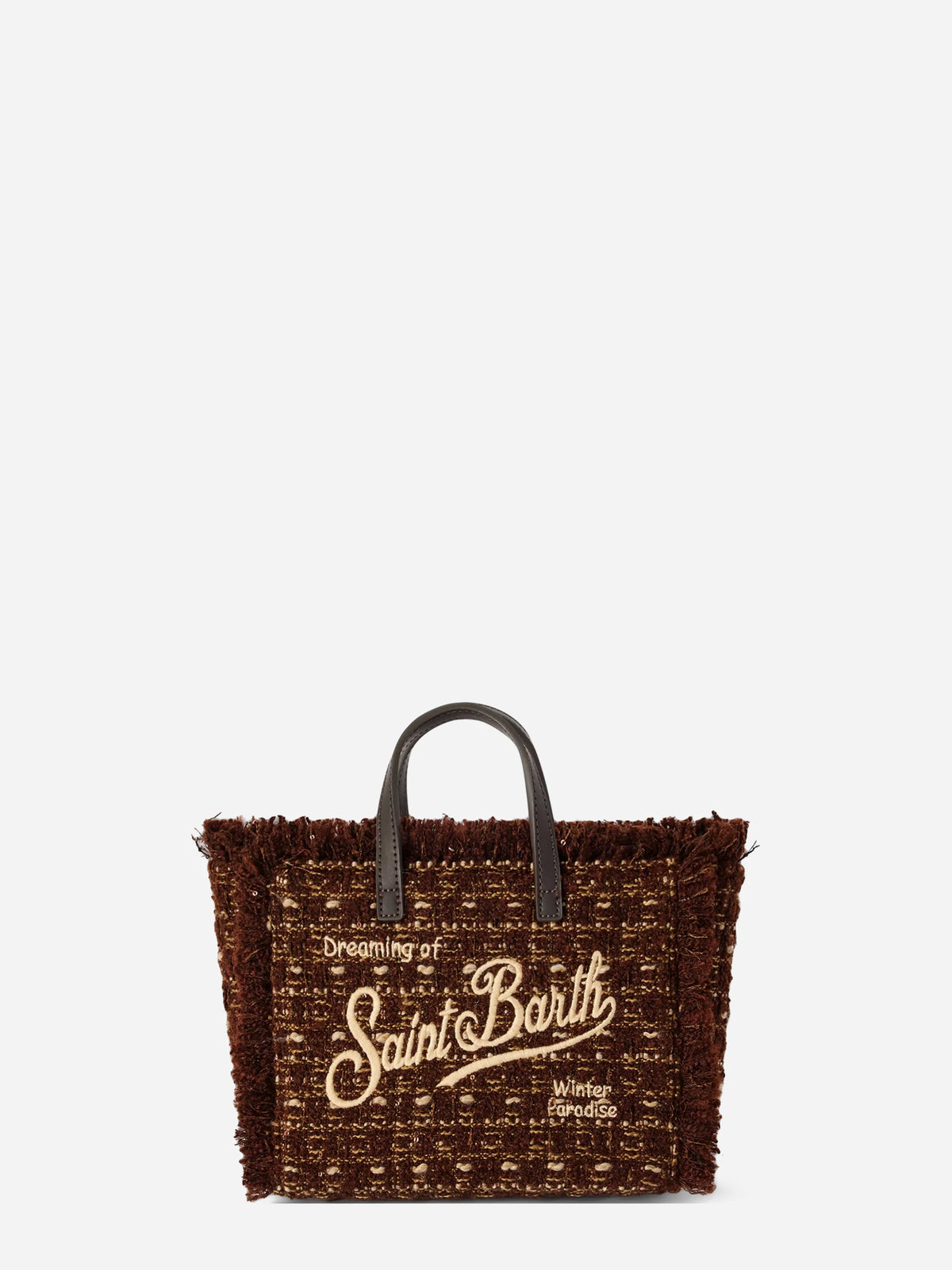Borsa Mini Vanity Tweed marrone - vista frontale