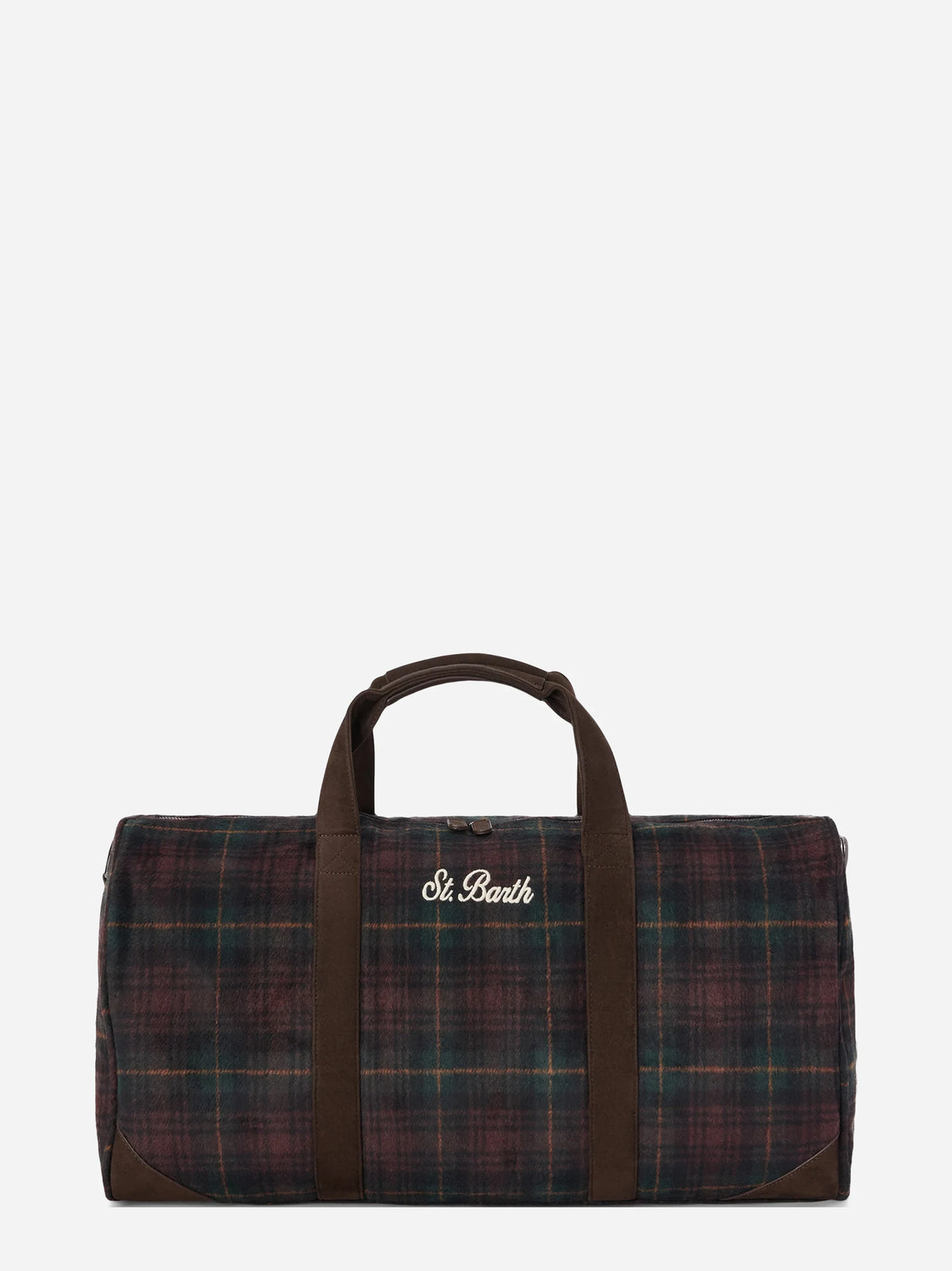 Borsone Jetleg Wool tartan verde e marrone - vista frontale