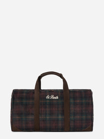 Borsone Jetleg Wool tartan verde e marrone - vista frontale