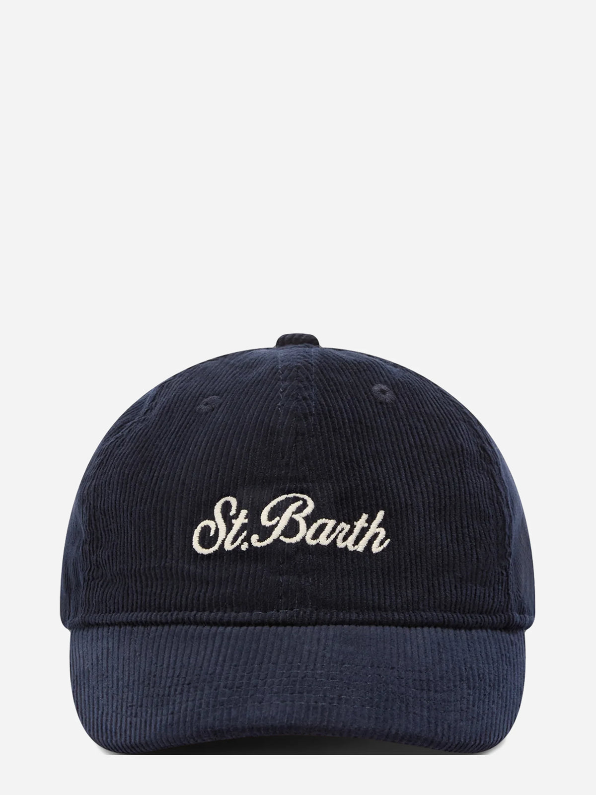 Cappello Baseball Corduroy in velluto blu navy - vista frontale