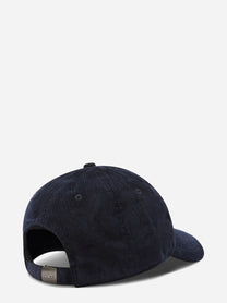 Cappello Baseball Corduroy in velluto blu navy - vista laterale