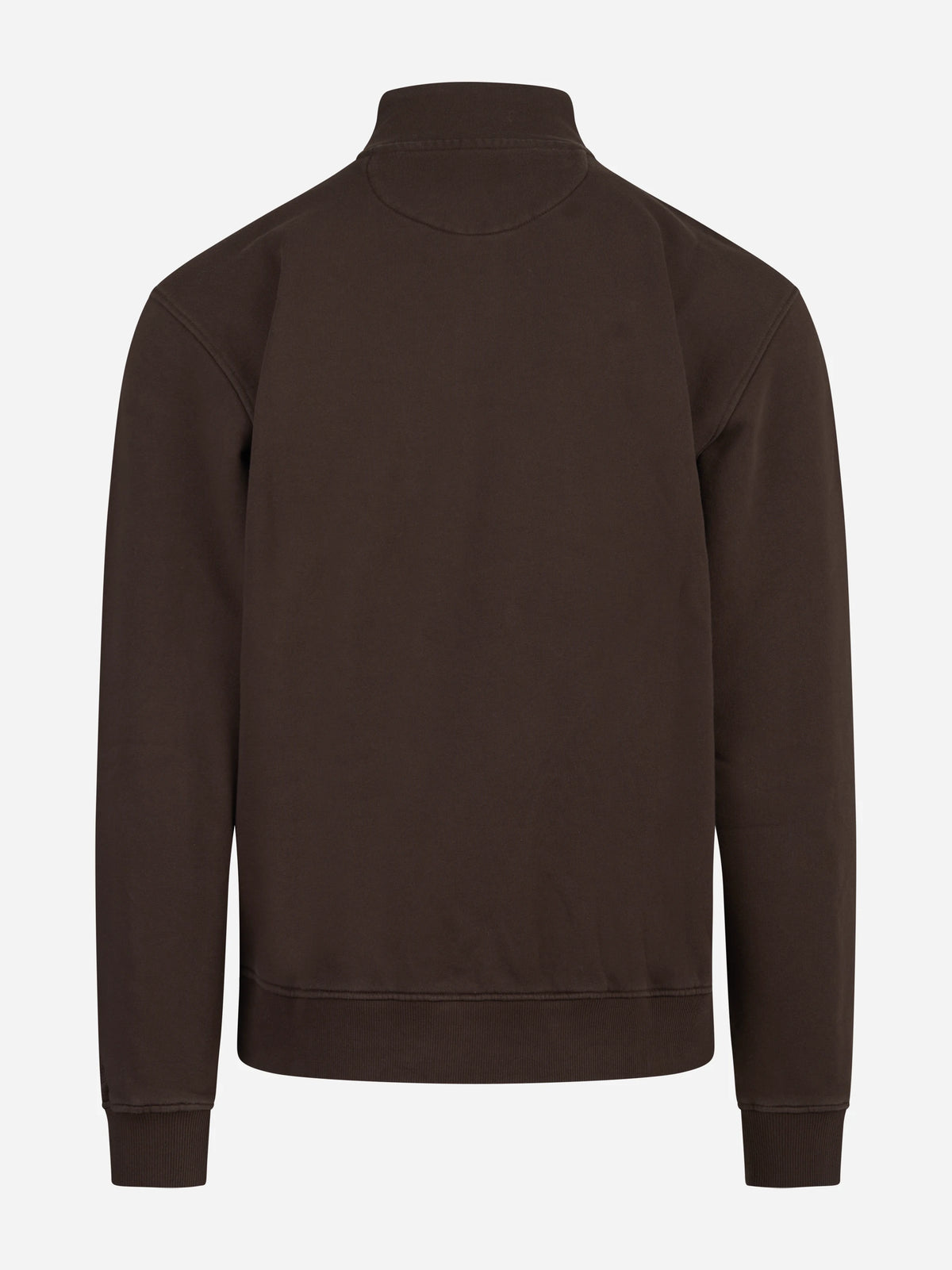 Felpa Kenneth Raw con mezza zip marrone - vista posteriore
