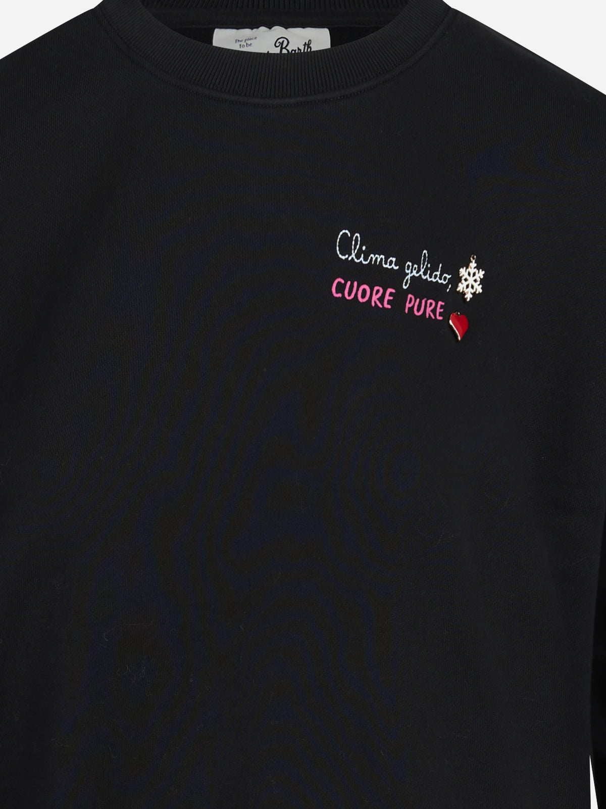 Felpa Stardust con ricamo Cuore puro nera - dettaglio
