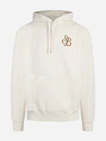 Felpa Tribeca con cappuccio e monogramma bianca - vista frontale