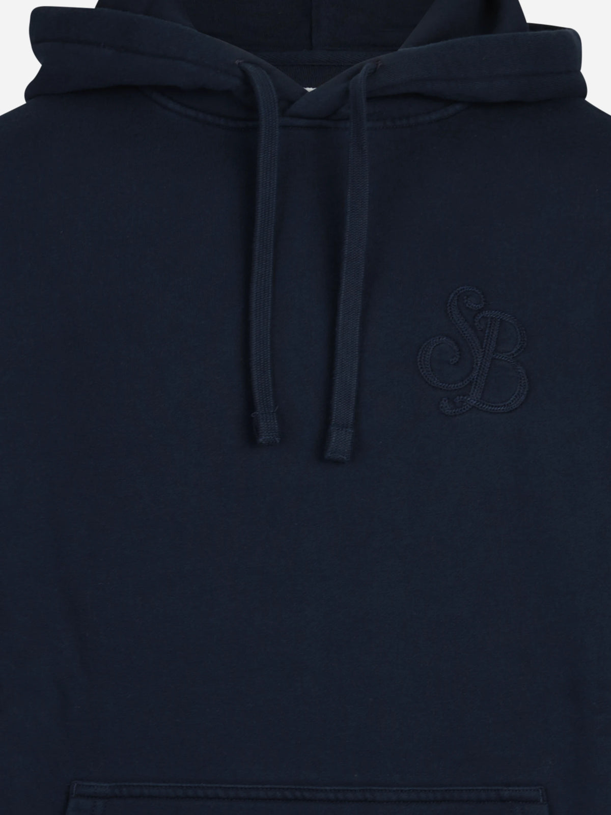 Felpa Tribeca Raw con cappuccio blu - dettaglio del prodotto