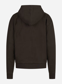 Felpa Zadie con cappuccio e zip marrone - vista posteriore
