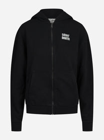 Felpa Zadie con cappuccio e zip nera - vista frontale