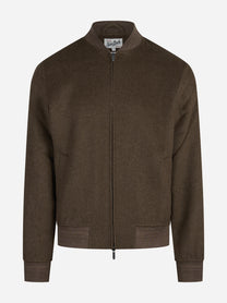Bomber Camden in misto lana marrone - vista frontale