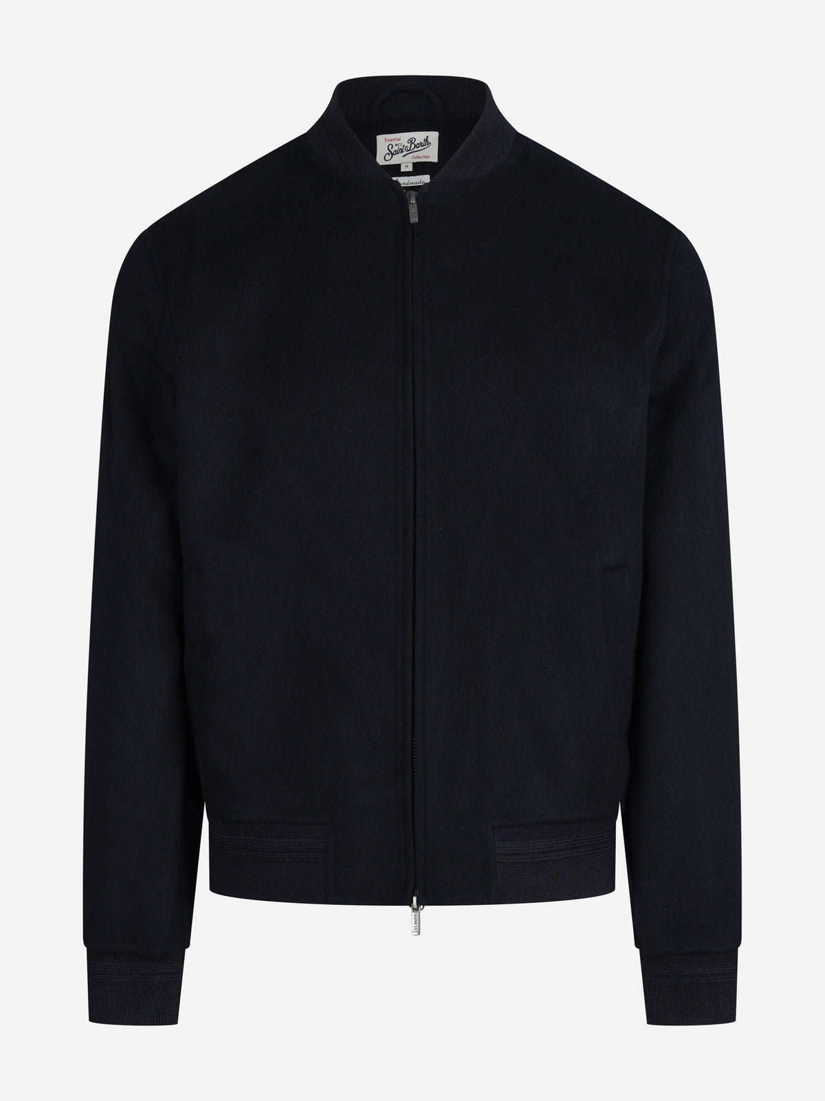 Bomber Camden in misto lana blu - vista frontale