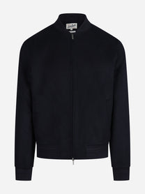 Bomber Camden in misto lana blu - vista frontale