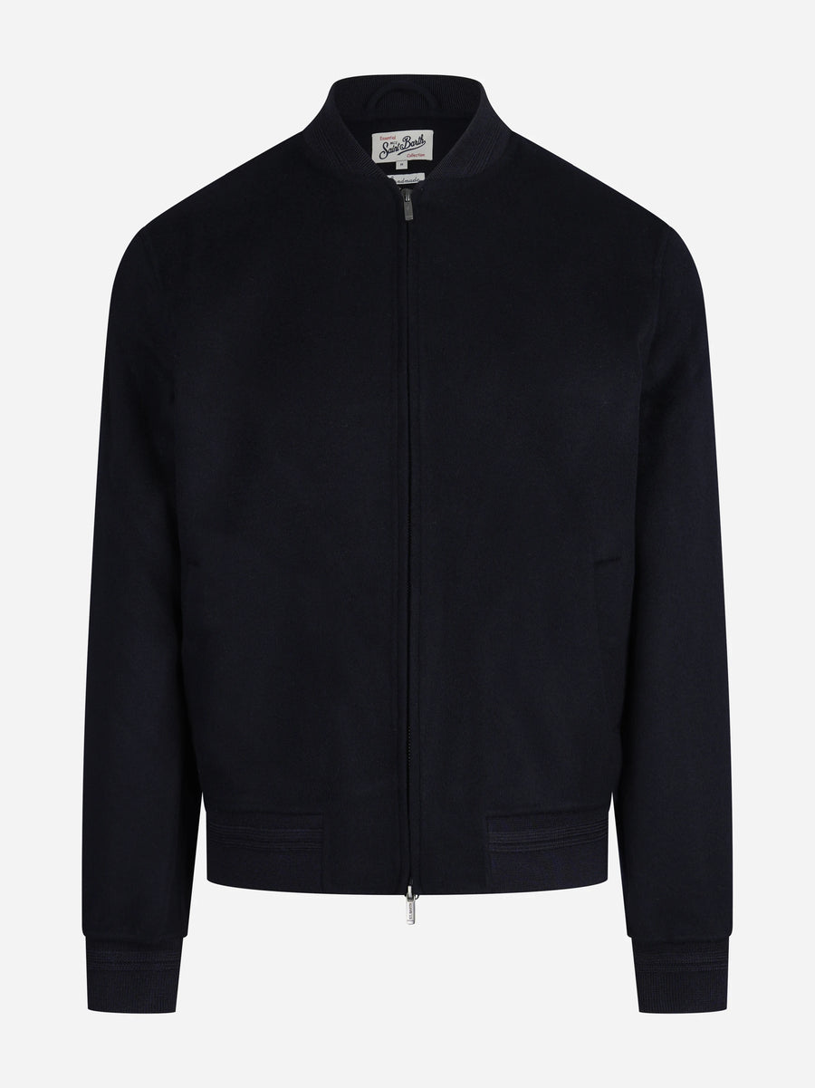 Bomber Camden in misto lana blu - vista frontale