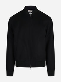Bomber Camden in misto lana nero - vista frontale